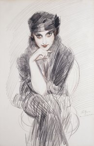Portrét dámy, možná Madam Van Cleef od Paul Cesar Helleu