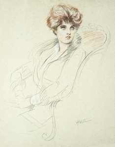 Portrét sedící dámy, od Paul Cesar Helleu