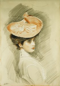 Portrét dámy, která je považována za Madame Helleu, od Paul Cesar Helleu