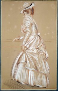 Portrét ženy v bílém. Kresba Paul Helleu (1859 - 1927), 20. století. Bayonne, Bonnatovo muzeum od Paul Cesar Helleu