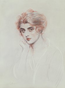 Umělcova dcera (barevná tužka na papíře) od Paul Cesar Helleu