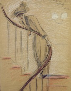 Schodiště (pastel na papíře)