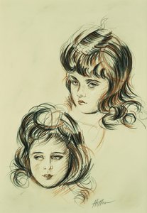 Dvě studie Ellen, umělcovy dcery, od Paul Cesar Helleu
