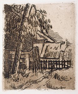 Krajina v Auvers, vstup na farmu na Rue St. Remy (lept) od Paul Cézanne