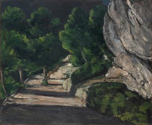 Krajina, cesta se stromy ve Skalistých horách, cca 1870-71 (olej na plátně) od Paul Cézanne