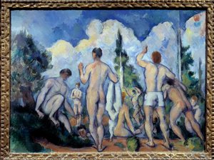 Les bathers Obraz Paula Cezanna (1839-1906) 1890 Ne. 0,6x0,82 m Paříž, musee d