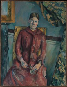Madame Cézanne (Hortense Fiquet, 1850-1922) v červených šatech od Paul Cézanne