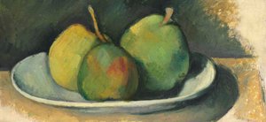 Hrušky na bílém talíři (olej na plátně) od Paul Cézanne