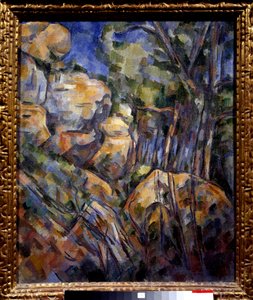 Skála u jeskyní nad černým hradem Malba Paula Cezanna (1839-1906) 1904 Ne. 0,65x0,54 m Paříž, musee d