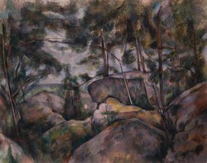Skály v lese od Paul Cézanne