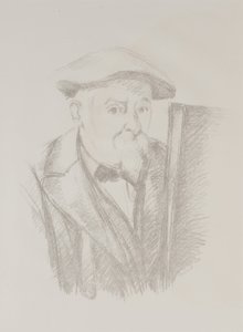 Autoportrét před stojanem od Paul Cézanne