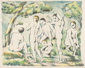 Koupající se (malá deska) od Paul Cézanne