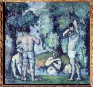 Obraz The Five Bathers od Paula Cezanna (1839-1906) 1875 Ne. 0,24x0,25 m Paříž, Musee d