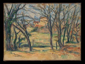 Stromy a domy poblíž Jas de Bouffan od Paul Cézanne