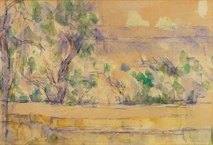 Pohled pořízený ve studiu v Lauves (akvarel přes tužku na papíře) od Paul Cézanne