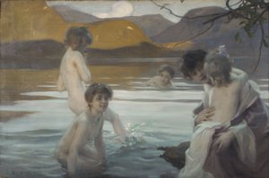 První koupel, asi 1907 (olej na plátně)
