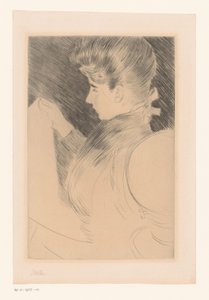 Portrét neznámé čtecí ženy od Paul César Helleu (signed by artist)