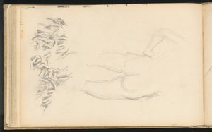 Akt a listí od Paul Cézanne