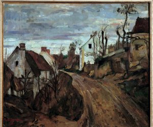 Vesnická cesta do Auvers-sur-Oise (Auvers sur Oise) Malba Paula Cezanna (1839-1906) 1872 Ne. 0,46x0,55 m Paříž, muzeum Orsay od Paul Cézanne