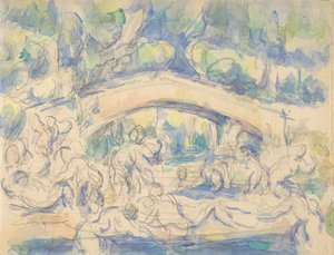 Koupající se pod mostem recto, 1900-06. od Paul Cézanne
