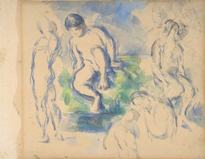 Bathers recto, Still Life verso, ca. 1890 zpět - 1900 zpět. od Paul Cézanne