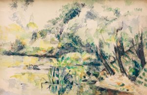 Bažinatá voda (poblíž Melunu?) od Paul Cézanne