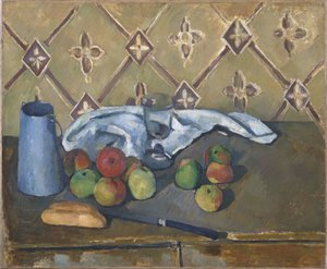 Džbán na ovoce, ubrousek a mléko od Paul Cézanne