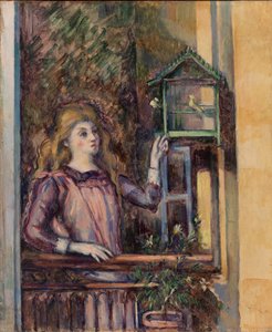 Dívka s ptačí klecí od Paul Cézanne