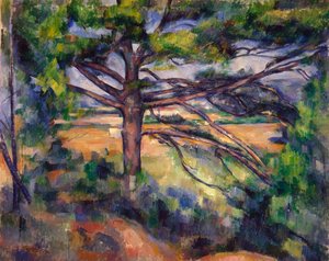 Velká borovice a červená zemina od Paul Cézanne