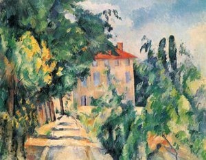Dům s červenou střechou (Jas de Bouffan) od Paul Cézanne