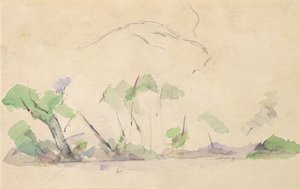 Mont Sainte-Victoire (wc na papíře) od Paul Cézanne