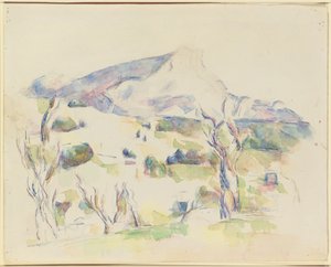 Mont Sainte-Victoire, pohled na Lauves, 1902-06 od Paul Cézanne