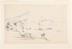 Montagne Sainte-Victoire, kolem 1885-87 (grafit a akvarel na položený papír) od Paul Cézanne