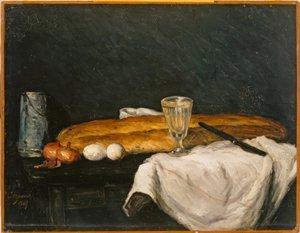 Zátiší: chléb a vejce od Paul Cézanne