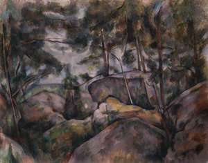 Skály v lese, 90. léta 19. století. od Paul Cézanne