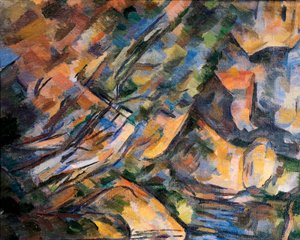 Skály u jeskyní nad Chateau Noir, detail. Obraz Paula Cezanna (1839-1906) od Paul Cézanne