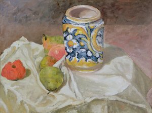 Zátiší s italskou hliněnou nádobou od Paul Cézanne