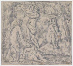 Studie koupání čtyř žen od Paul Cézanne