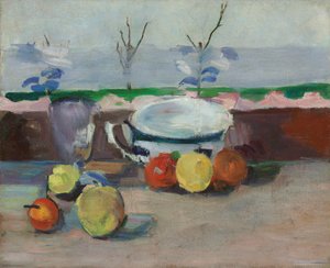 Pohár, sklo a ovoce, III, kolem 1877 (olej na plátně) od Paul Cézanne