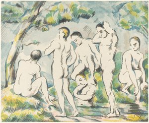 The Bathers (Small Talíř) od Paul Cézanne