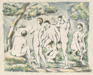 The Bathers (Small Talíř) od Paul Cézanne