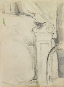 The Bedstead (tužka a wc na papíře) od Paul Cézanne
