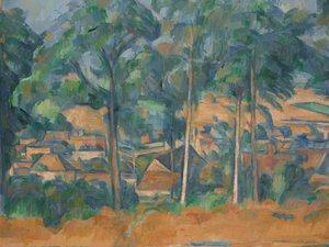 Vesnice za stromy (Mariňáci), asi 1898 (olej na plátně) od Paul Cézanne