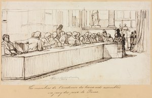 Členové Akademie krásných umění shromážděni k porotě Římské ceny, 1841 nebo 1842. od Paul Delaroche