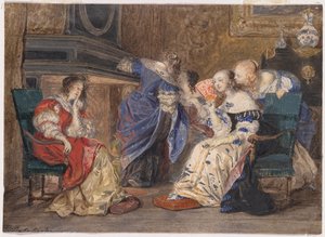 Ženy v interiéru od Paul Delaroche