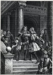 Rastattská smlouva - Princ Evžen Savojský a maršál de Villars (velitelé nepřátelských sil ve španělské válce o dědictví) - Válka o dědictví Španělska (1701 až 1714) - Rastattská smlouva - Setkání Marechala de Villars a Eugena de Savojsko
