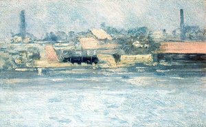 Battersea Waterfront (olej na plátně)
