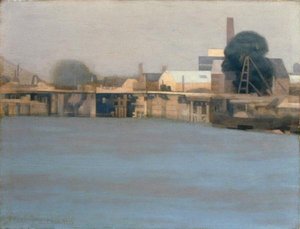 Shrewsbury Docks (olej na plátně)
