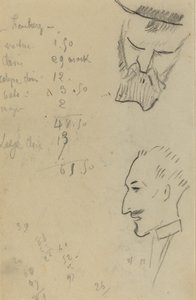 Vousatý muž a muž z profilu [verso] od Paul Gauguin