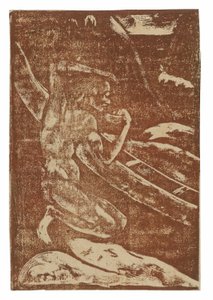 Rybář Pití Vedle Jeho Kánoe od Paul Gauguin
